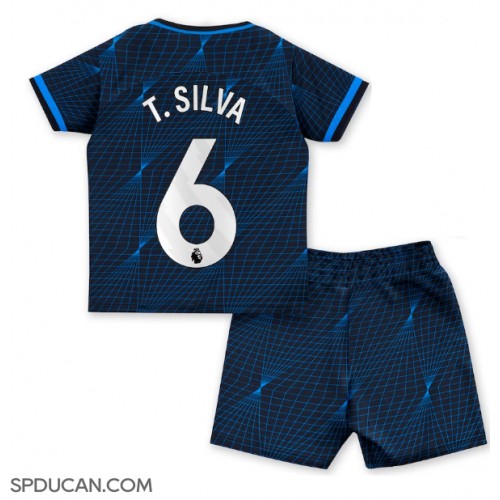 Dječji Nogometni Dres Chelsea Thiago Silva #6 Gostujuci 2023-24 Kratak Rukav (+ Kratke hlače)